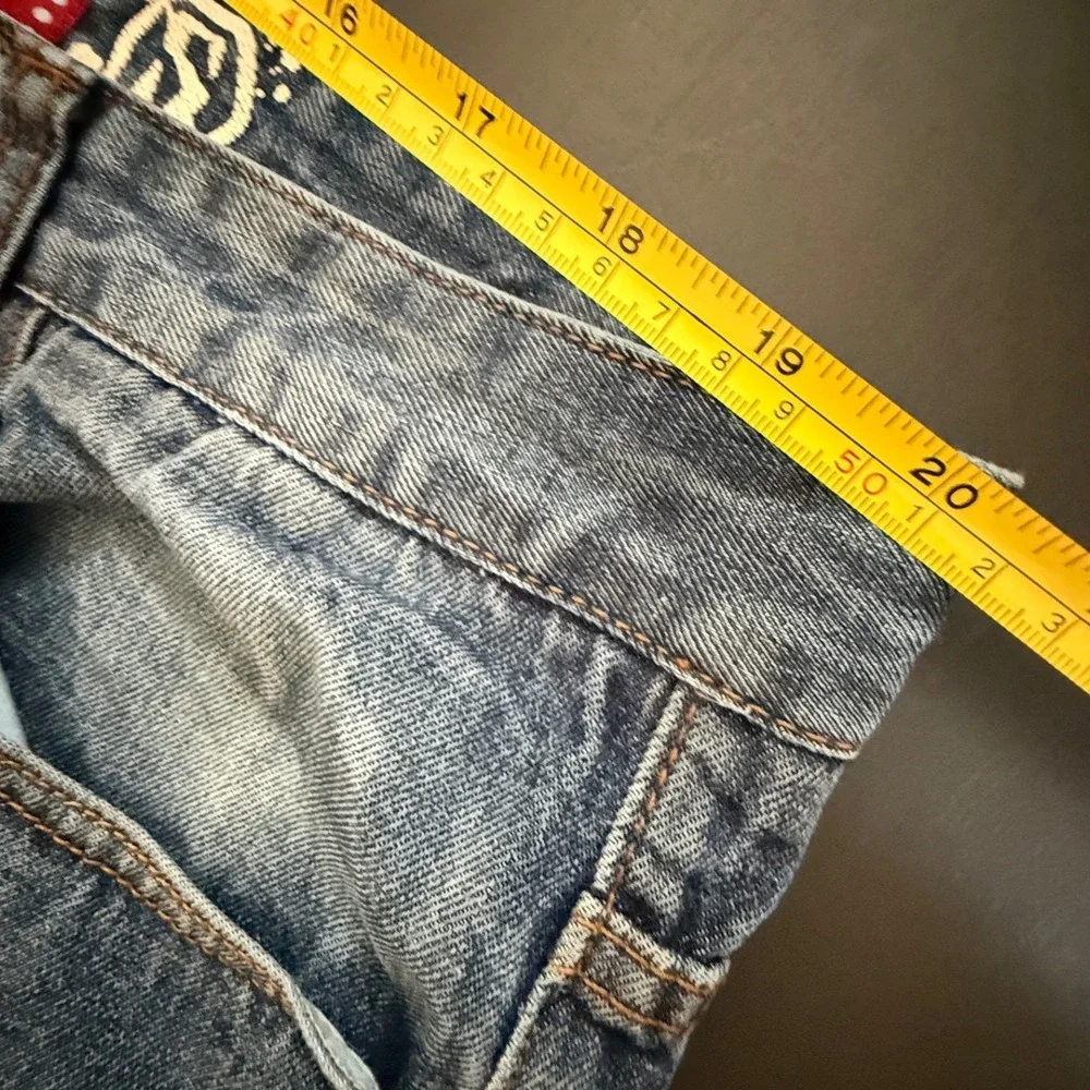 Switch Remarkable Mens Distressed Blue Denim Jeans 40x32 Straight Leg Cotton‎